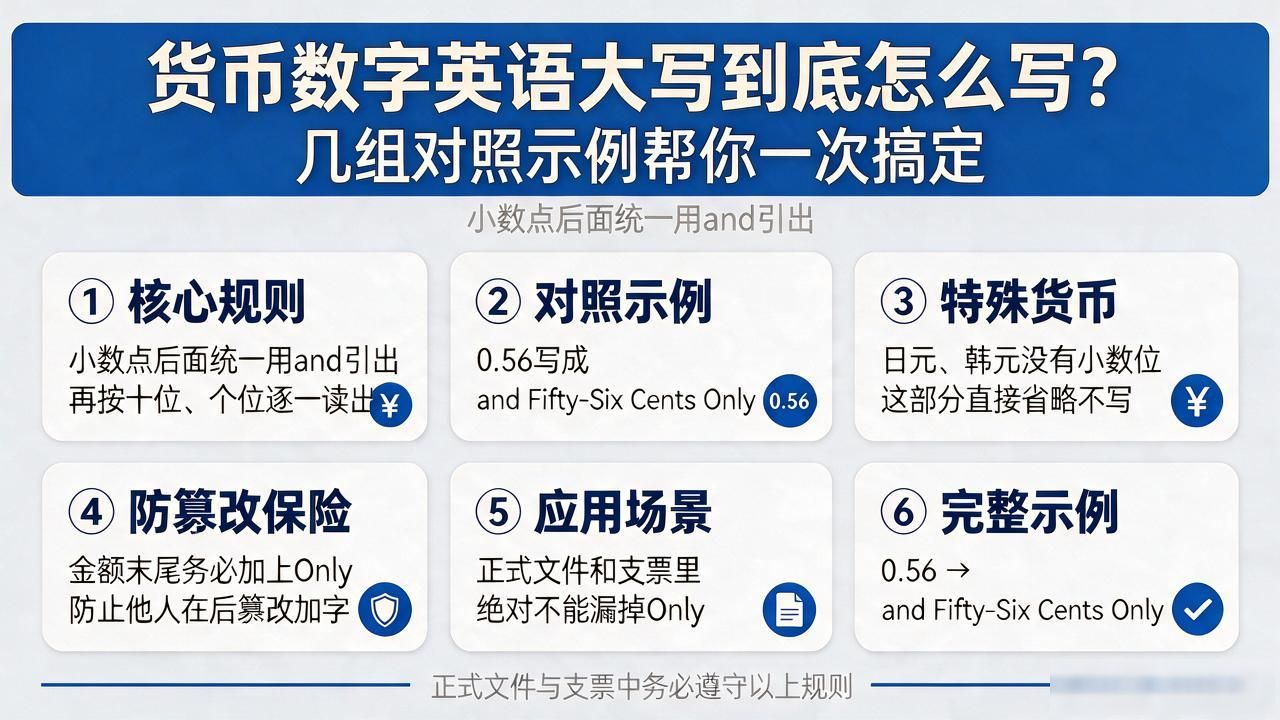 货币数字英语大写到底怎么写?几组对照示例帮你一次搞定