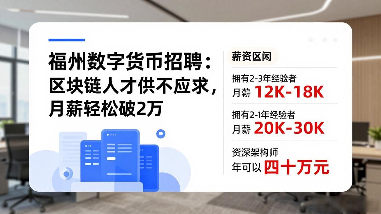 福州数字货币招聘:区块链人才供不应求,月薪轻松破2万