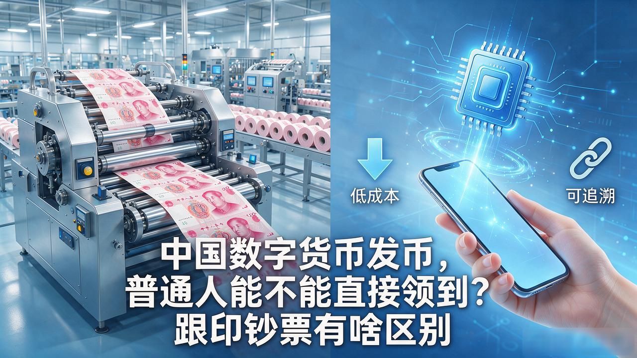中国数字货币发币,普通人能不能直接领到?跟印钞票有啥区别